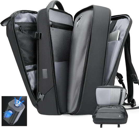 2025 Vacuum Compression Backpack for Travel 50L Travel Backpack with Vacuum Seal,Expandable Backpacks with Pump for Airplanes