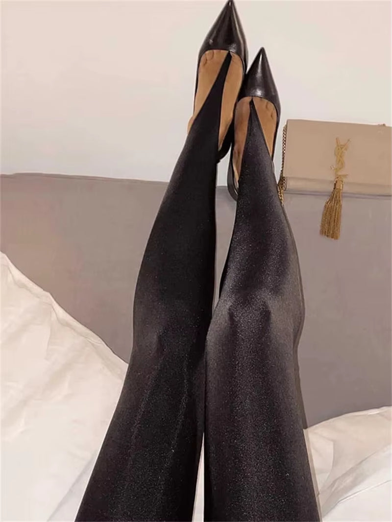 High Waisted Glitter Skinny Pants – Sexy & Casual Clubwear