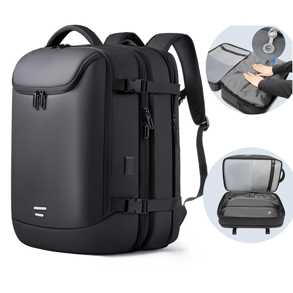 2025 Vacuum Compression Backpack for Travel 50L Travel Backpack with Vacuum Seal,Expandable Backpacks with Pump for Airplanes