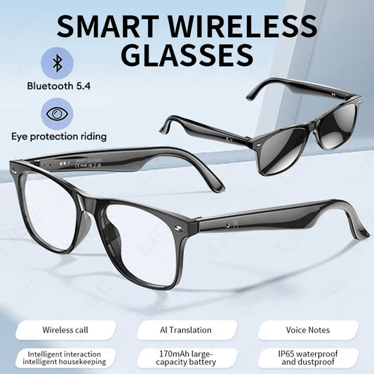 AI Voice Translator Smart Glasses – 163 Languages, Bluetooth, Stylish Design