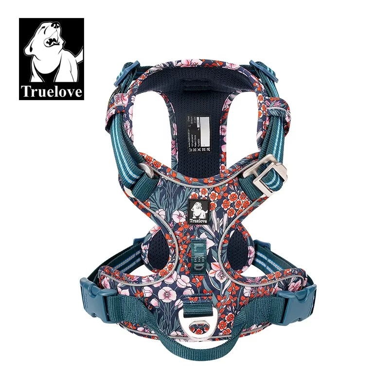 TRUE LOVE Pet Harness No Pull Nylon Reflective Dog Harness Adjustable Comfortable Control Step-In Brilliant  TLH5654