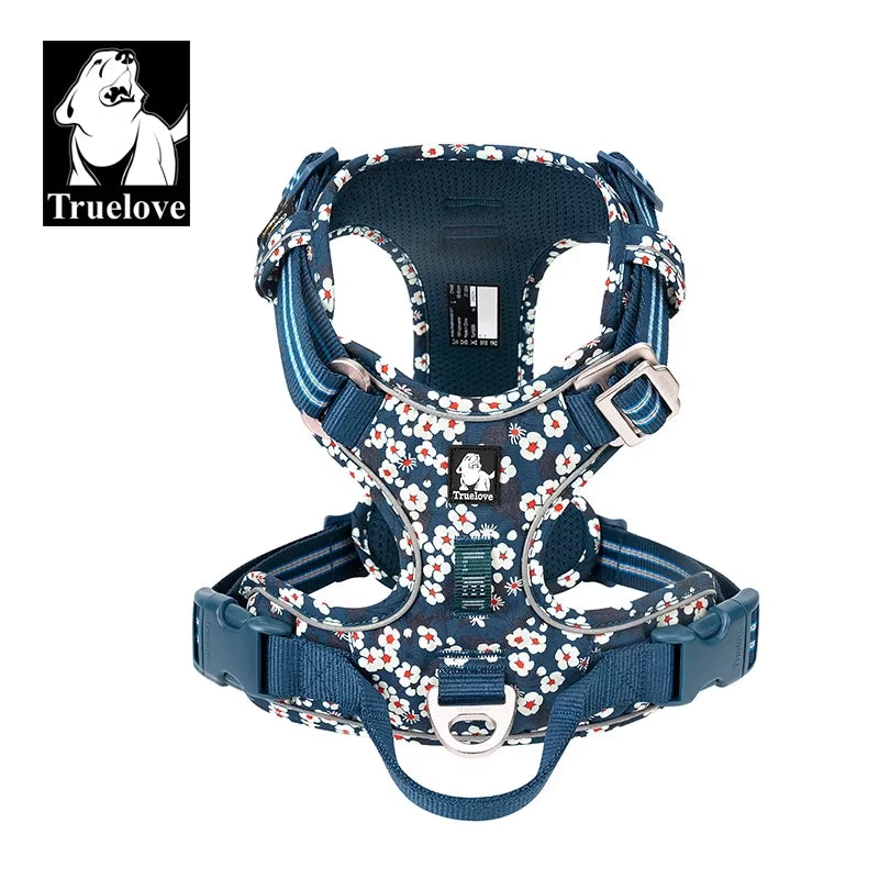 TRUE LOVE Pet Harness No Pull Nylon Reflective Dog Harness Adjustable Comfortable Control Step-In Brilliant  TLH5654