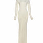 Fashion Elegant Long Sleeve Pullover Sexy Long Sleeve Club Evening Party Maxi Dress Women Turtleneck 2025 Cut Out Dress