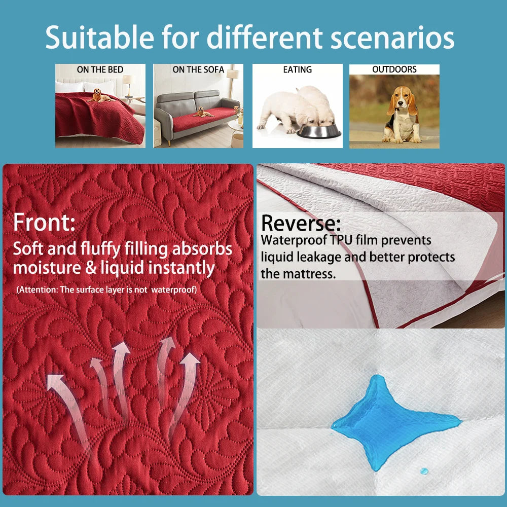 1Pc Waterproof Pet Bed Cover, Bed and Sofa Protection Mat, Suitable for Dogs and Cats, Protector for Mattress or Furniture