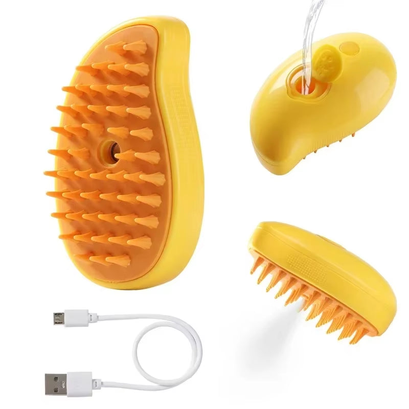 1–2PCS 3-in-1 Steam Pet Grooming Brush – Spray Massage Comb for Tangled & Loose Hair Removal for Dogs & Cats