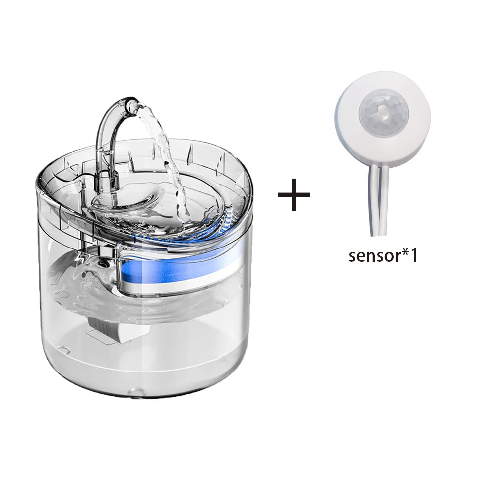 Cat Water Feeder Automation Sensor Faucet Fountain Food Grade Transparent Plastic Dog Water Dispenser for Cat Pet Sensor Drinker