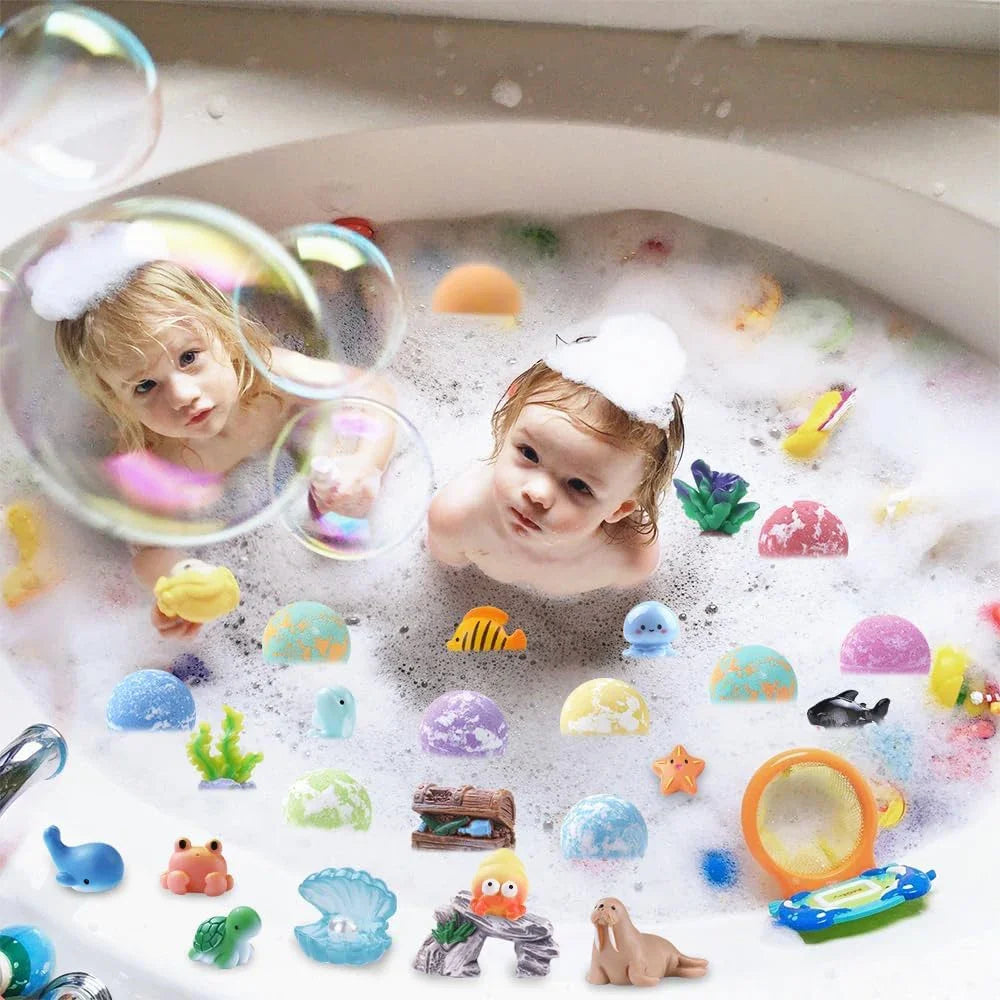 6/12PCS/BOX Kids Bath Bombs with Surprise Toy Fizzies Bubble Bath Balls for Children Boys Girls Spa Gift Party Favor