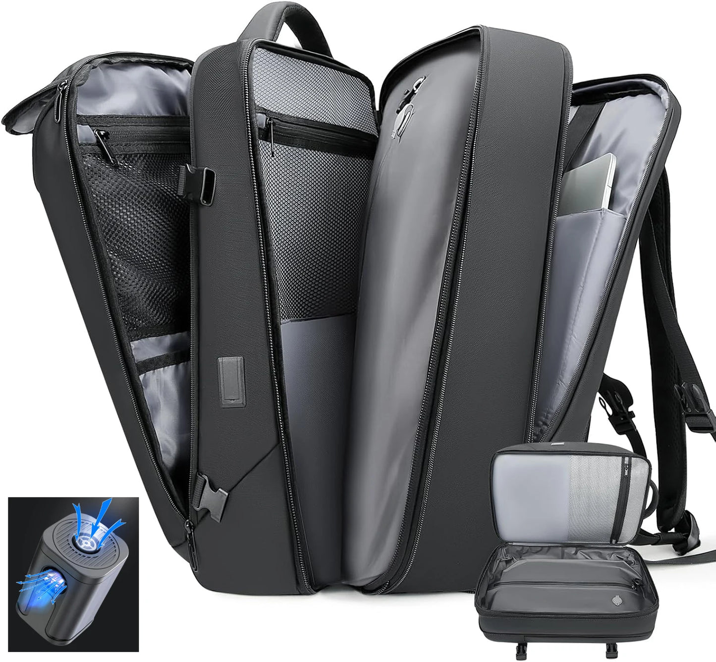2025 Vacuum Compression Backpack for Travel 50L Travel Backpack with Vacuum Seal,Expandable Backpacks with Pump for Airplanes