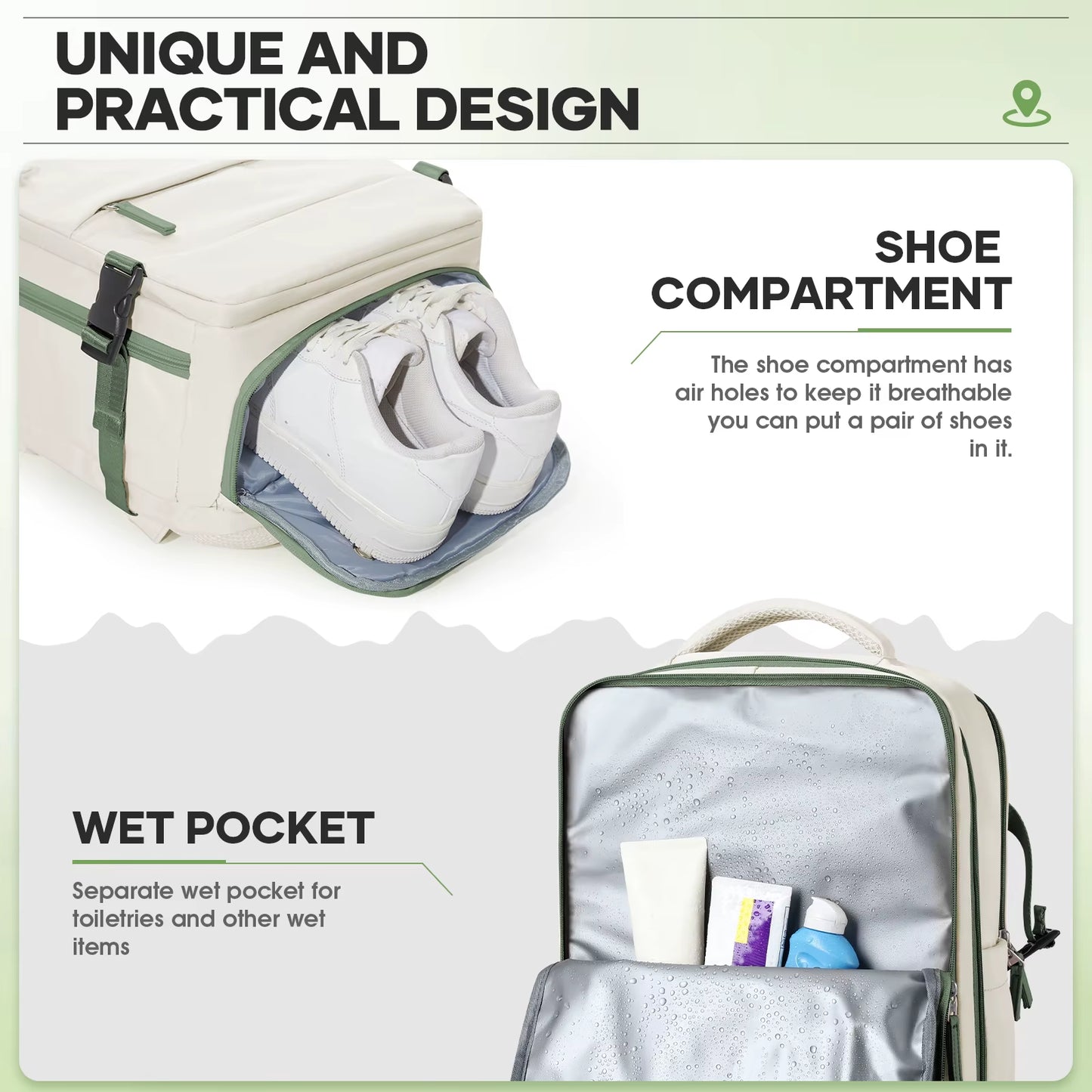 Large Travel Backpack Storage Vacuum Compression Bags with Pump, Waterproof Vacpack Backpack Women Men Business Vacuum Backpack