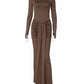 Casual Winter Dress Women Sexy Bandage Chic Fashion Ruched High Waisted Long Sleeve Wrap Night Club Elegant Party Dress