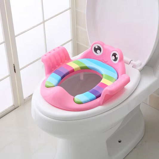 Baby Child Potty Toilet Trainer Seat, Adjustable Training Chair Comfortable Cartoon Cute Toilet Seat for Childr