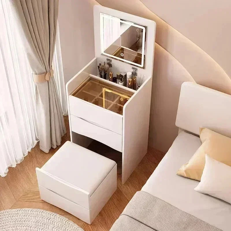 Internet Celebrity Cream Style Dressing Table, Modern Simple Multi-Functional Dressing Table, Including Dressing Stool Dresser2