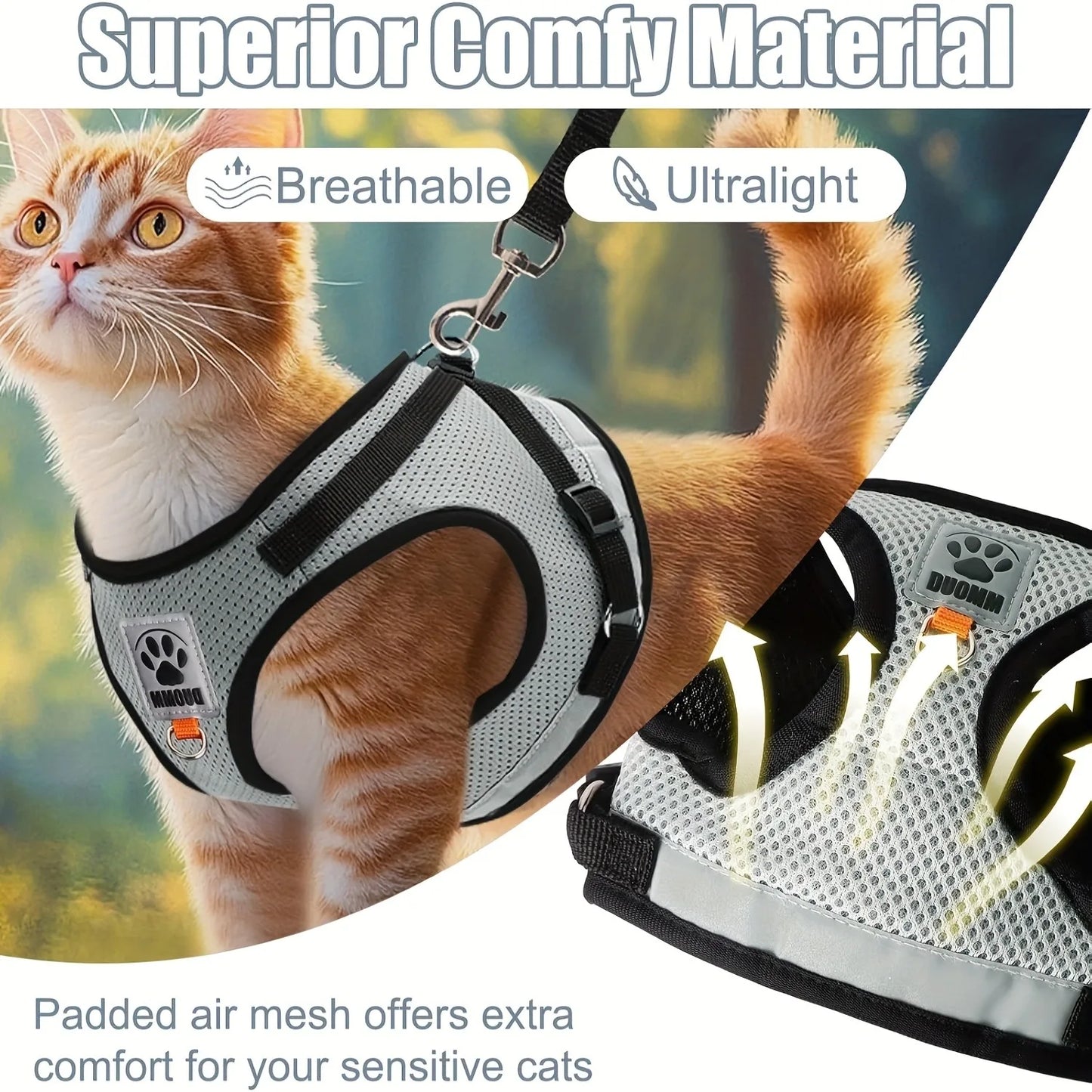 Cat Collar & Harness Leash Set – Kitten Accessories and Pet Supplies for Home Use