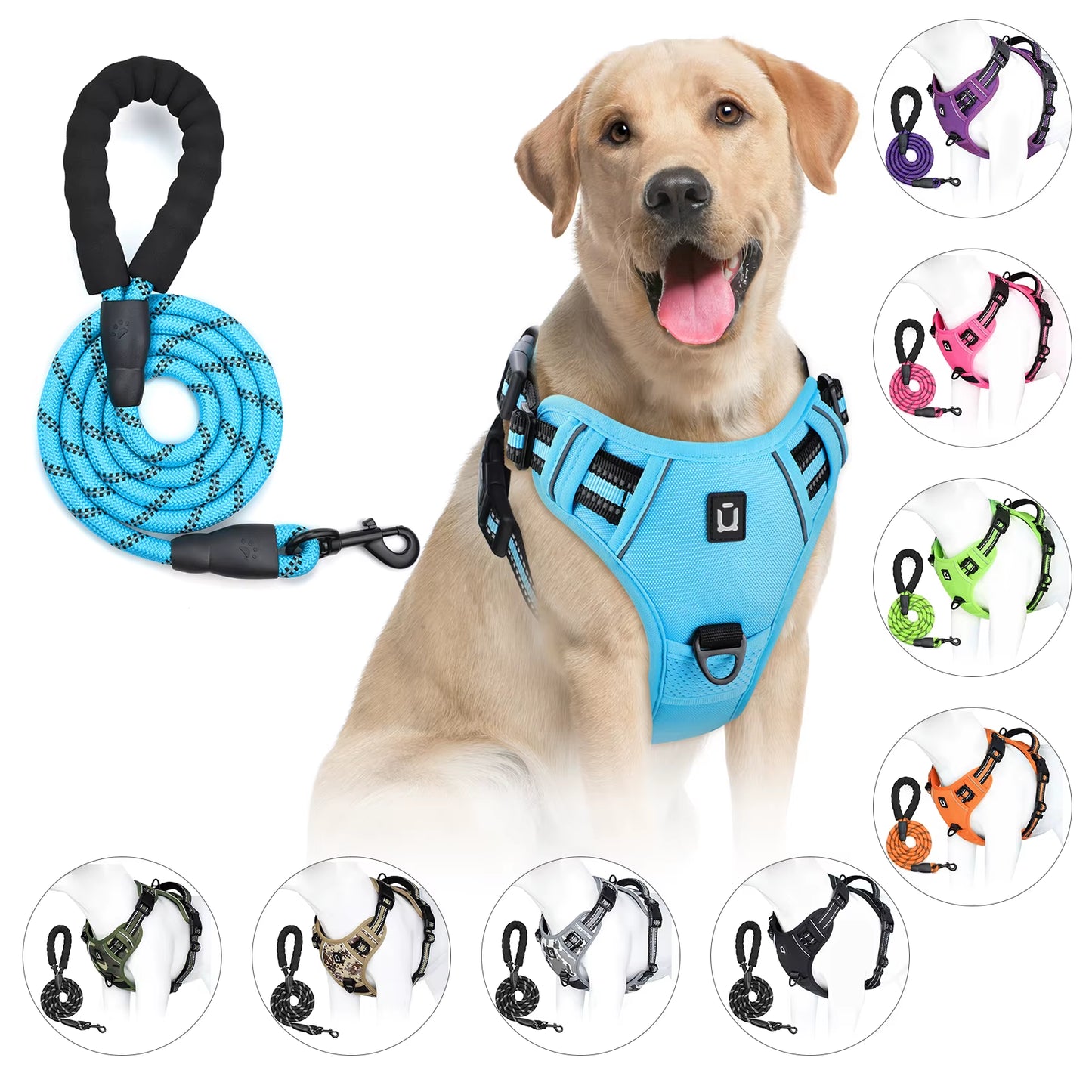 NoEscape No-Pull, Gentle Dog Harness & Leash Set