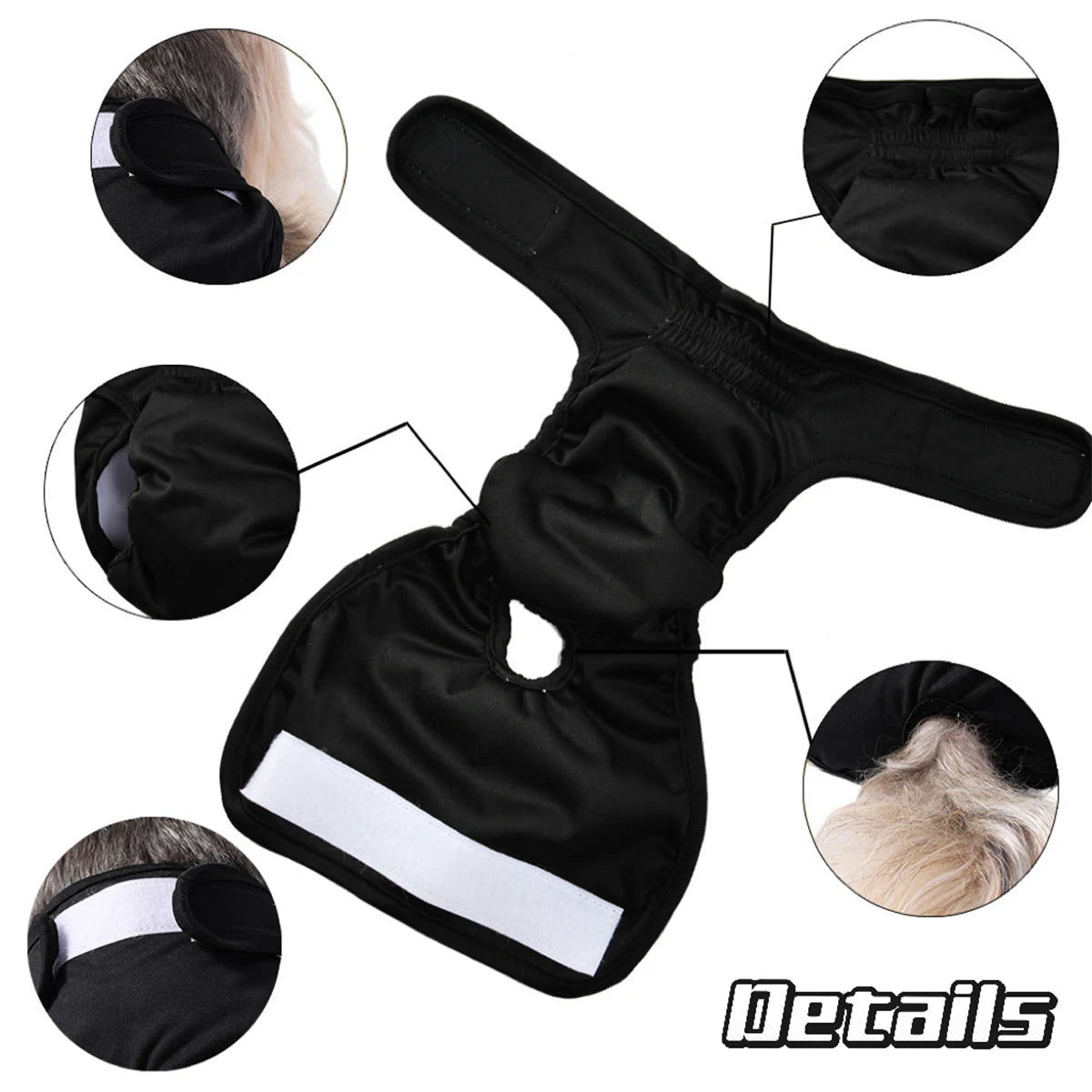 Washable Reusable Female Dog Diaper – Adjustable Leakproof Pet Pant for Small, Medium & Large Dogs