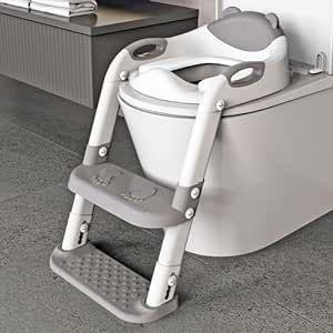Kids Foldable Toilet Training Ladder – Adjustable Potty Trainer with Step Stool