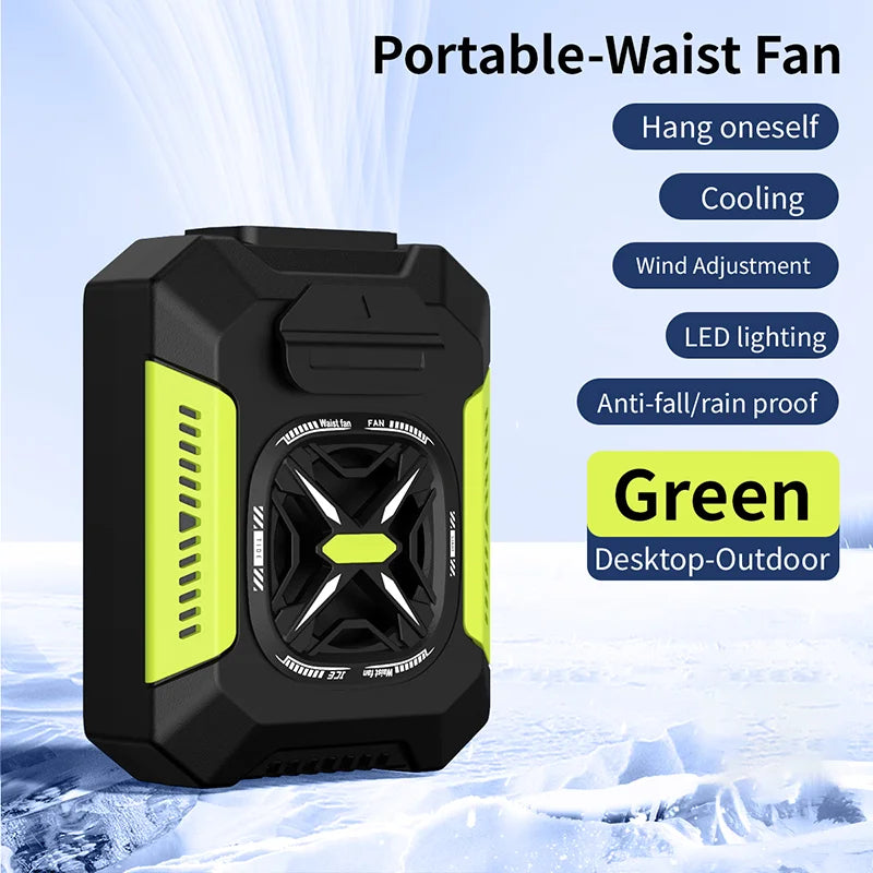 5000Mah Waist Fan Portable Hanging Neck Fan Wearable Shirt Fan with 3 Speed Personal Cool Clip Belt Fan for Outdoor Travel