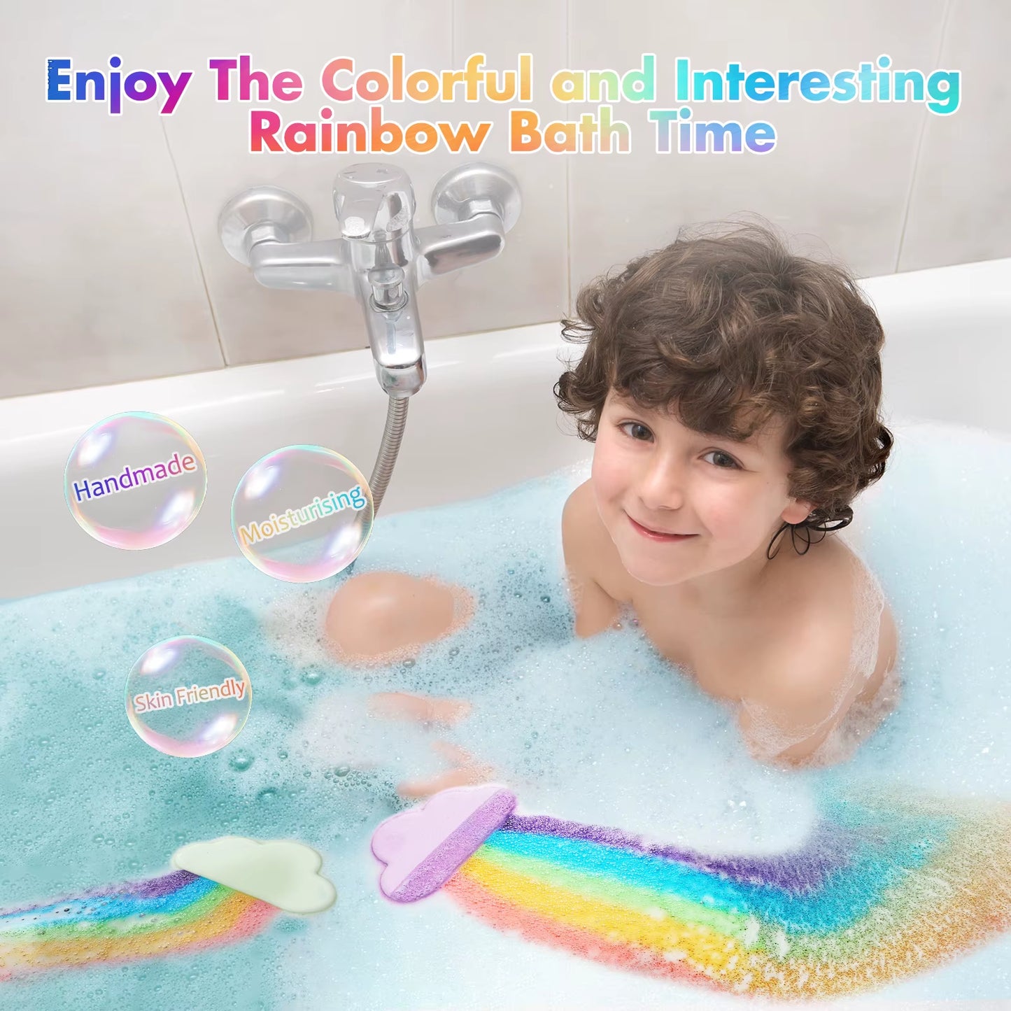 Rainbow Bath Bomb Set for Kids