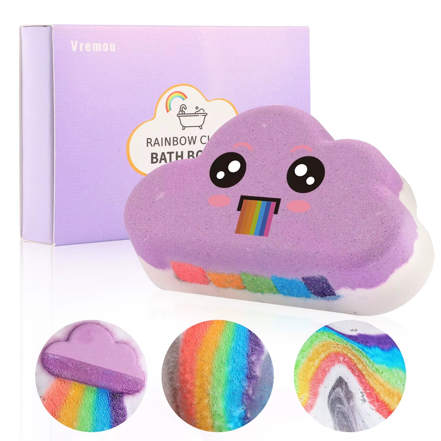 Rainbow Bath Bomb Set for Kids