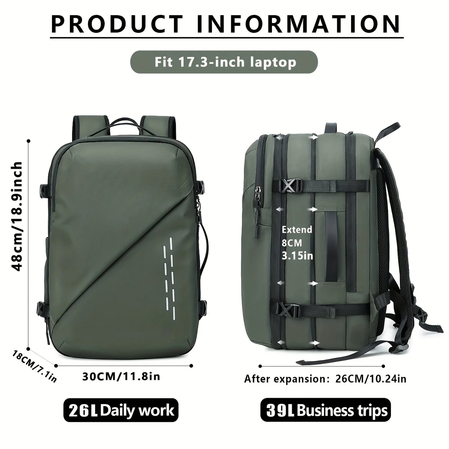 Backpack Large Capacity Fashionable Vacuum Compression Backpack Expansion Travel Bag Computer Backpack Leisure Mountaineering Me