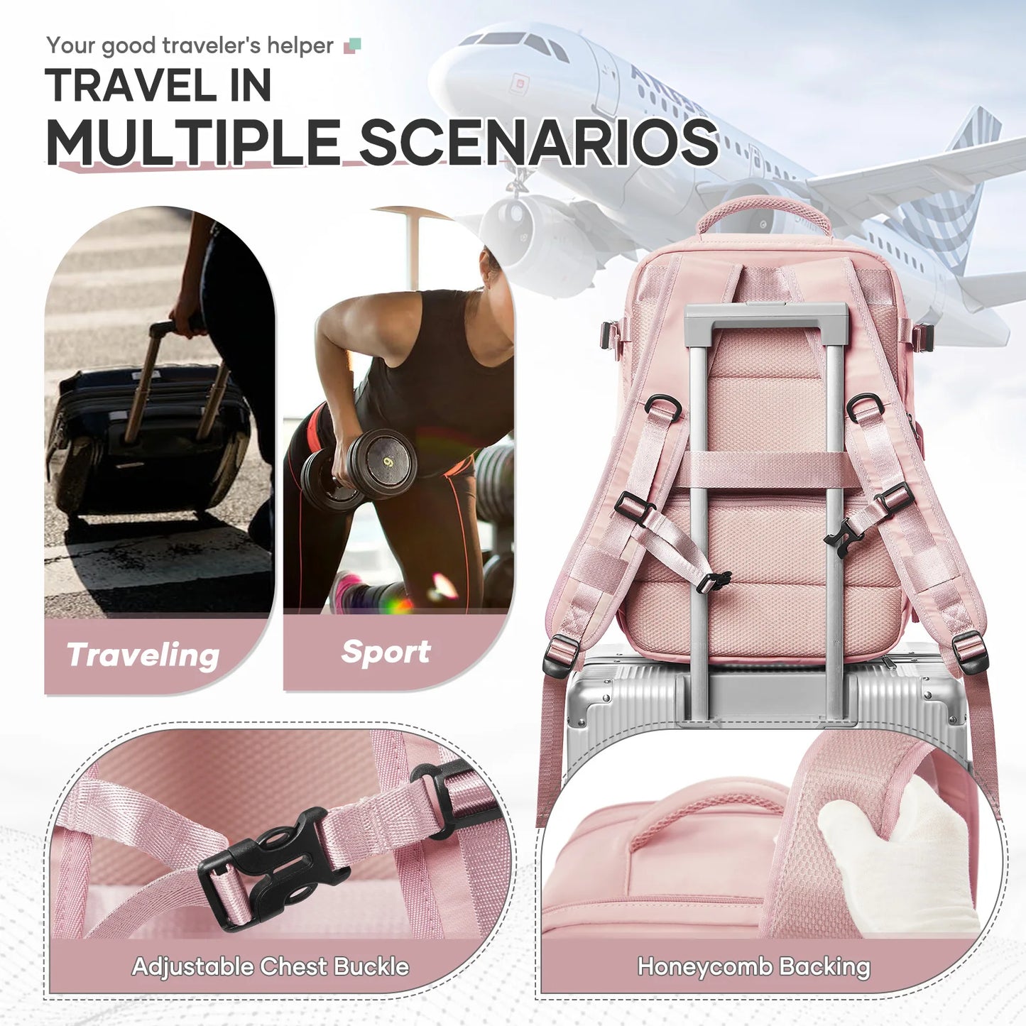 Vacuum Compressed Backpack, Suitable for Business Leisure, Travel Bag, Multifunctional Laptop Backpack Vacuum Bags for Clothes