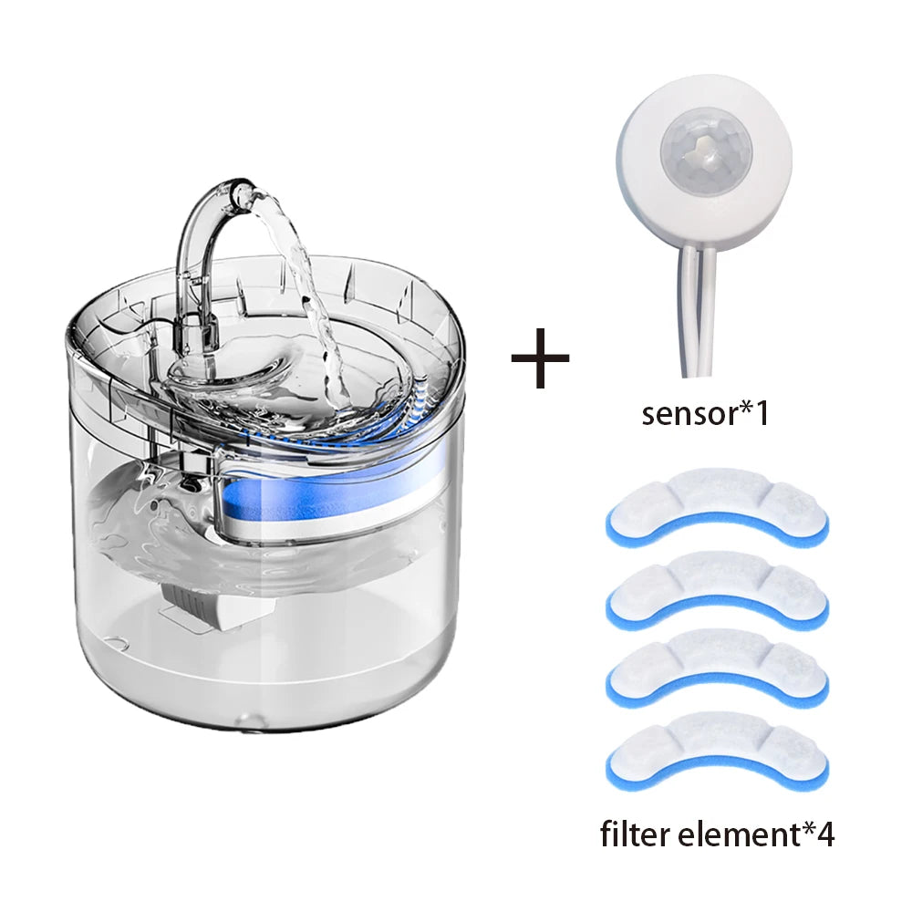 Cat Water Feeder Automation Sensor Faucet Fountain Food Grade Transparent Plastic Dog Water Dispenser for Cat Pet Sensor Drinker