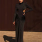 Fashion Elegant Long Sleeve Pullover Sexy Long Sleeve Club Evening Party Maxi Dress Women Turtleneck 2025 Cut Out Dress
