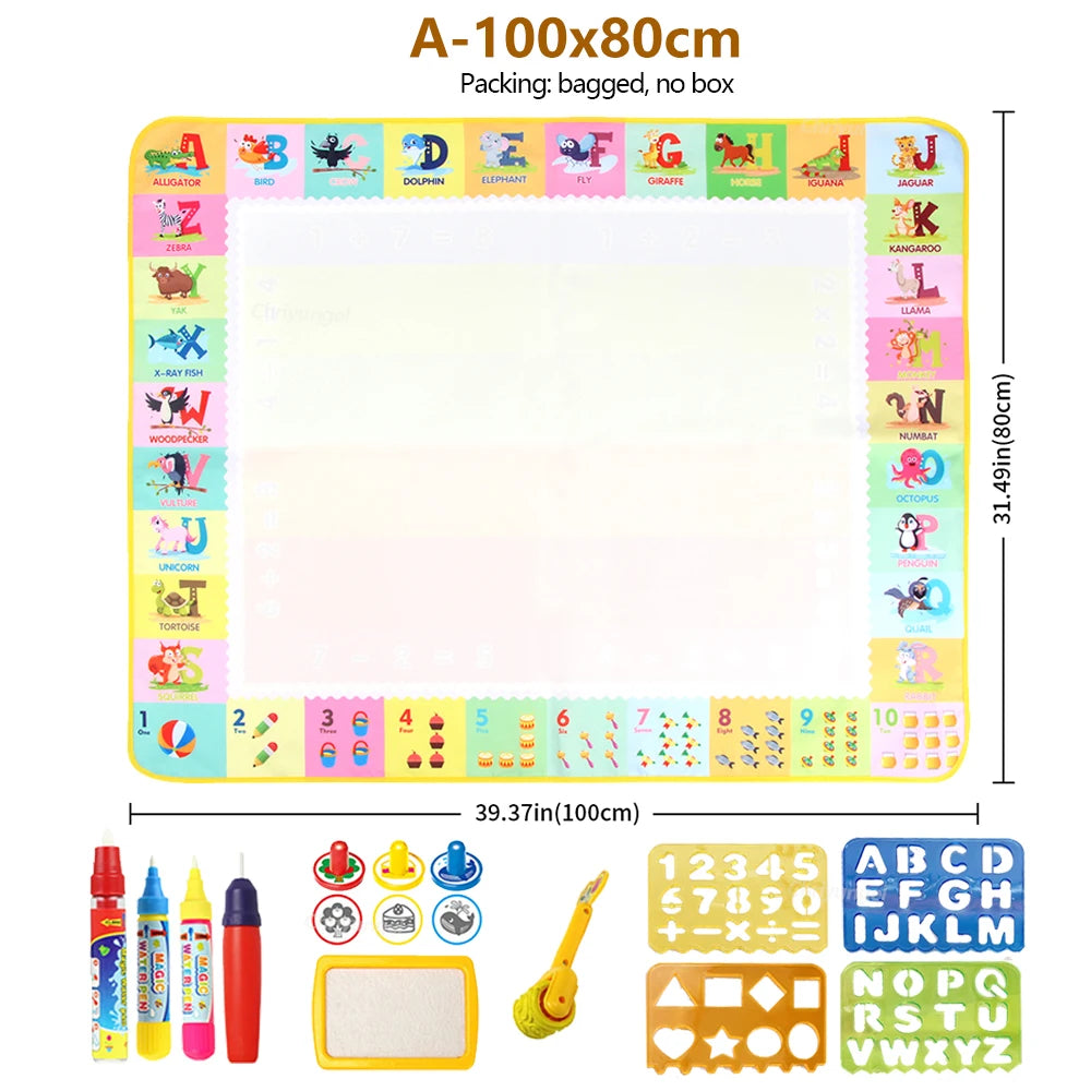 Magic Aqua Doodle Mat – Reusable Water Drawing Pad for Kids (100x80cm)
