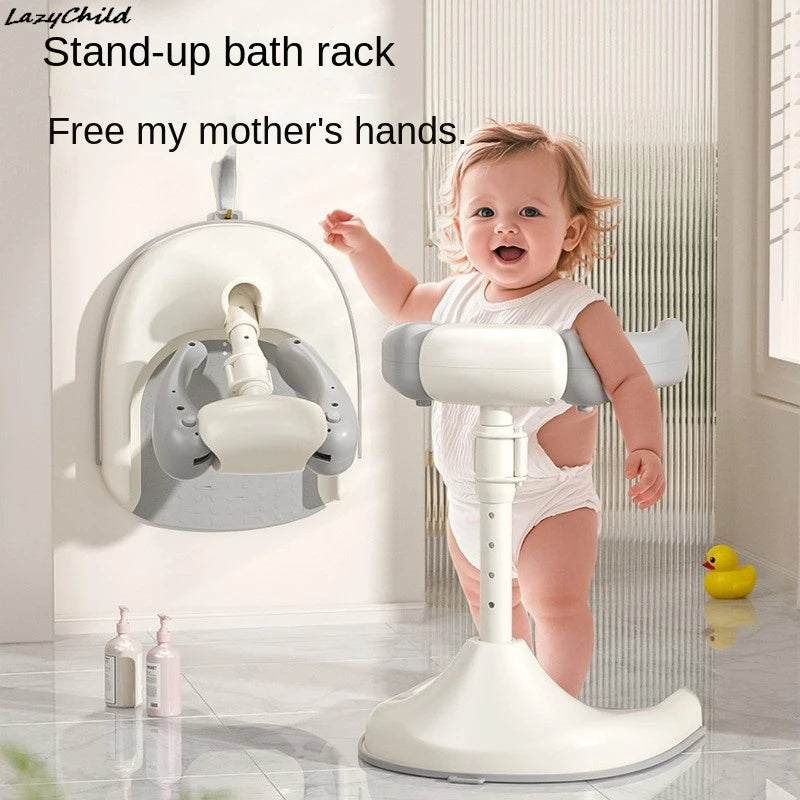 FoldEase Baby Shower Support – Adjustable, Anti-Slip, Space-Saving Bath Cradle for Infants.