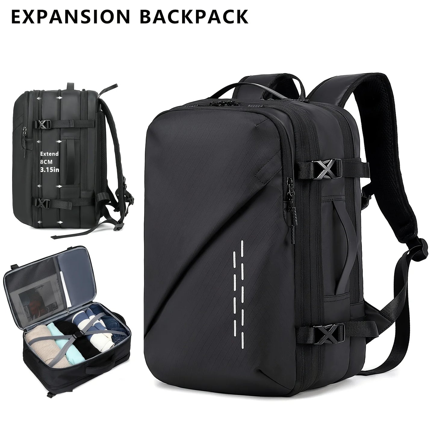 Backpack Large Capacity Fashionable Vacuum Compression Backpack Expansion Travel Bag Computer Backpack Leisure Mountaineering Me