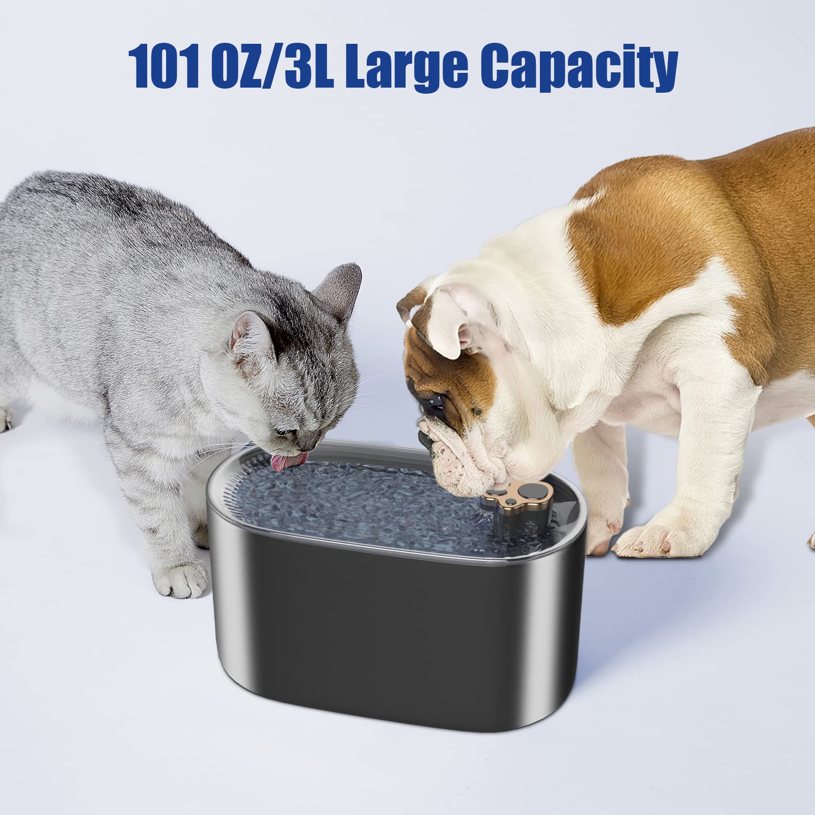 3L Cat Water Fountain Filter Automatic Drinker for Dogs Cats Pet Water Dispenser Ultra-Quiet Water Dispenser with LED Light Pet Products