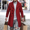 Men'S Long Wool Coat - Thickened Minimalist Trench with Stand Collar Urban Streetwear