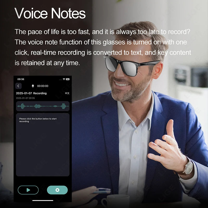VisionMate AI Smart Glasses – Real-Time Translation, Voice Assistant & Multi-Lens Modes