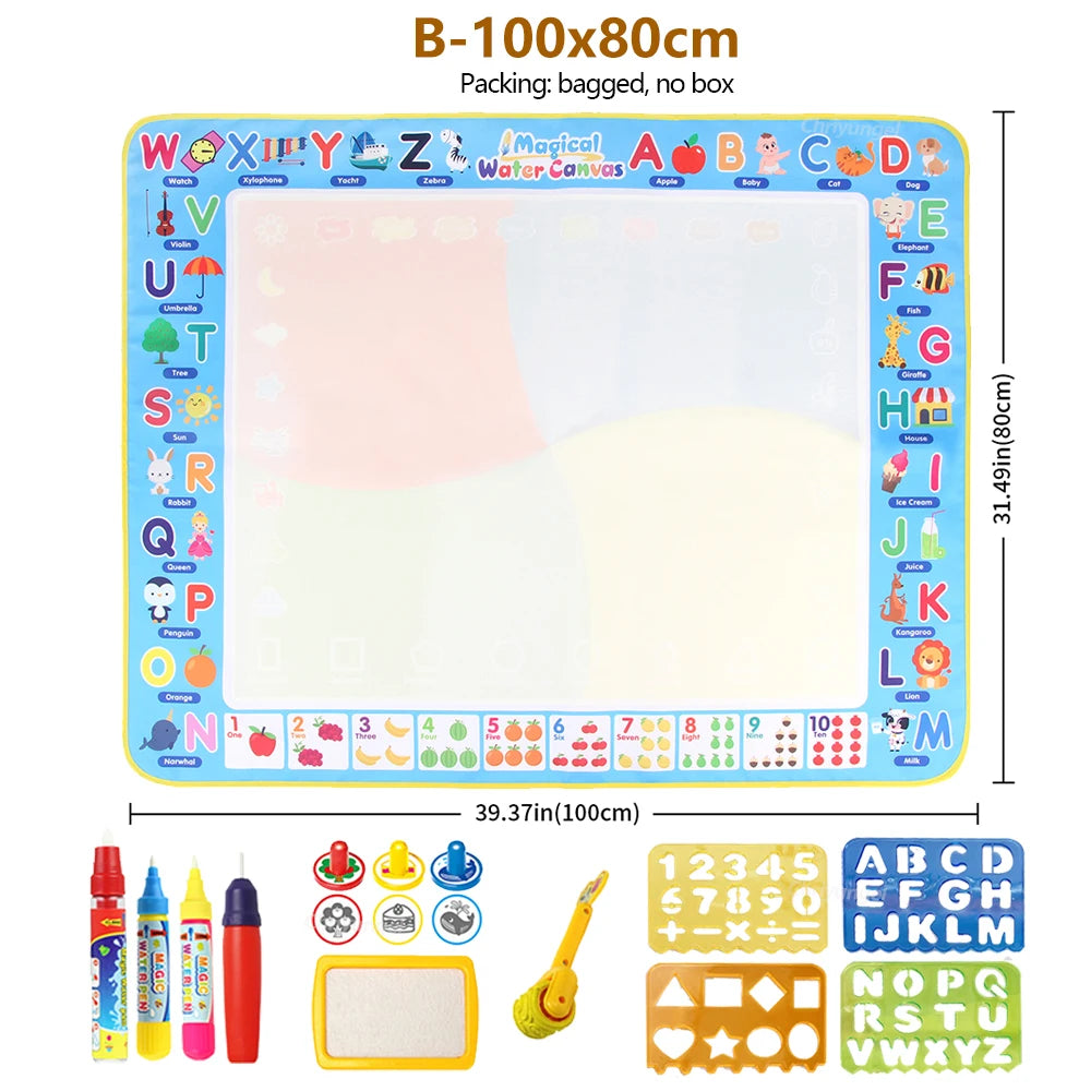 Magic Aqua Doodle Mat – Reusable Water Drawing Pad for Kids (100x80cm)