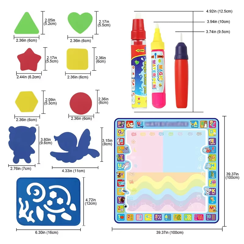 AquaDoodle Learning Mat – Oversized Mess-Free Painting for Kids