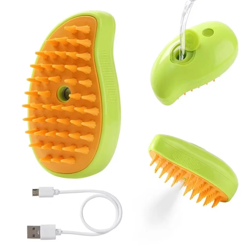 1–2PCS 3-in-1 Steam Pet Grooming Brush – Spray Massage Comb for Tangled & Loose Hair Removal for Dogs & Cats
