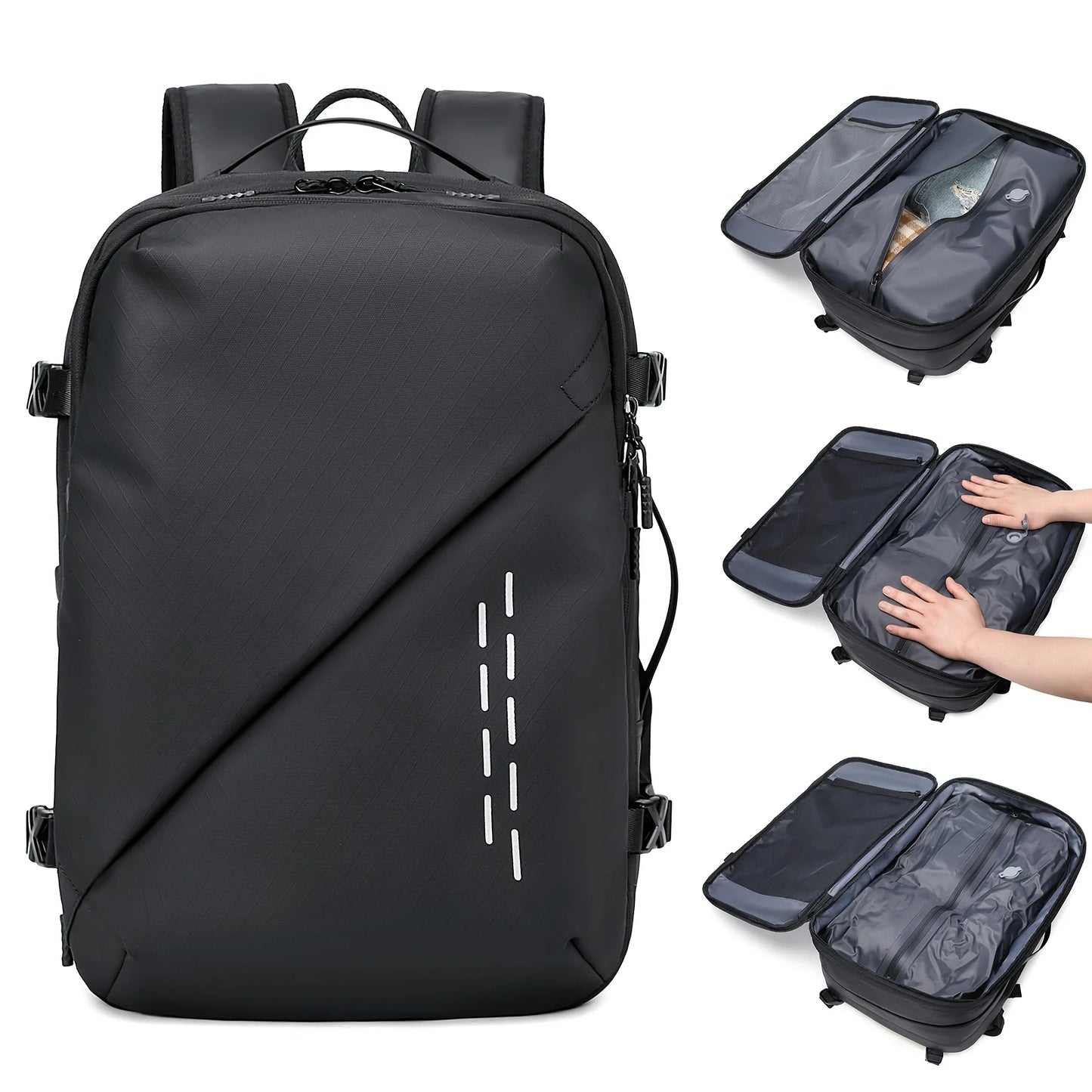 Backpack Large Capacity Fashionable Vacuum Compression Backpack Expansion Travel Bag Computer Backpack Leisure Mountaineering Me