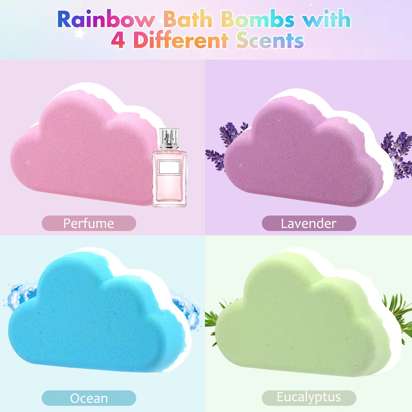 Rainbow Bath Bomb Set for Kids