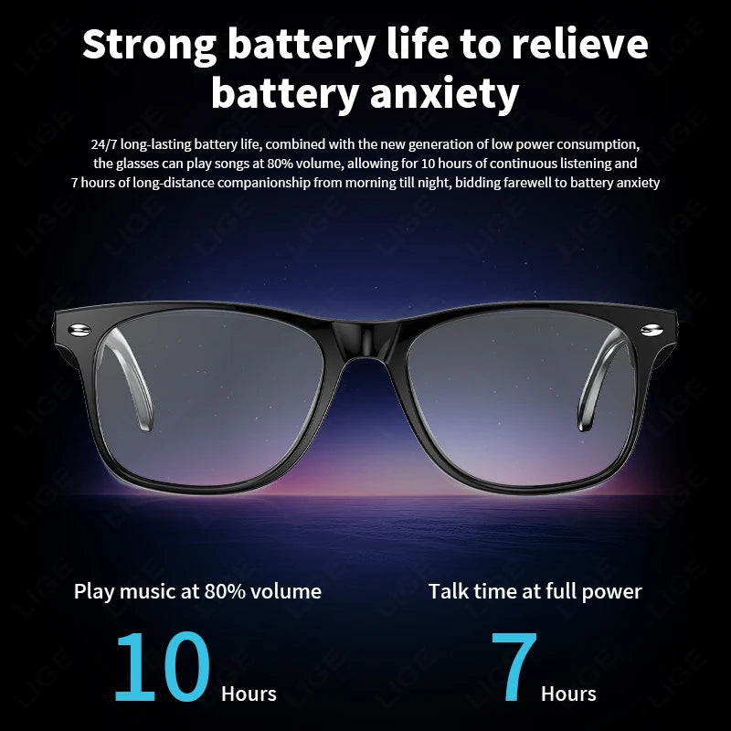 AI Voice Translator Smart Glasses – 163 Languages, Bluetooth, Stylish Design