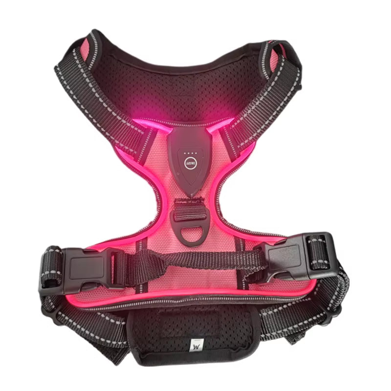GlowSafe LED Dog Harness for Night Walking