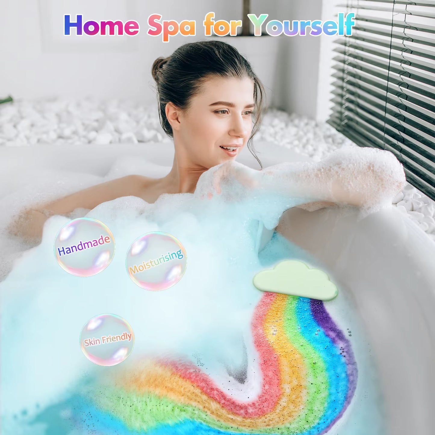 Rainbow Bath Bomb Set for Kids