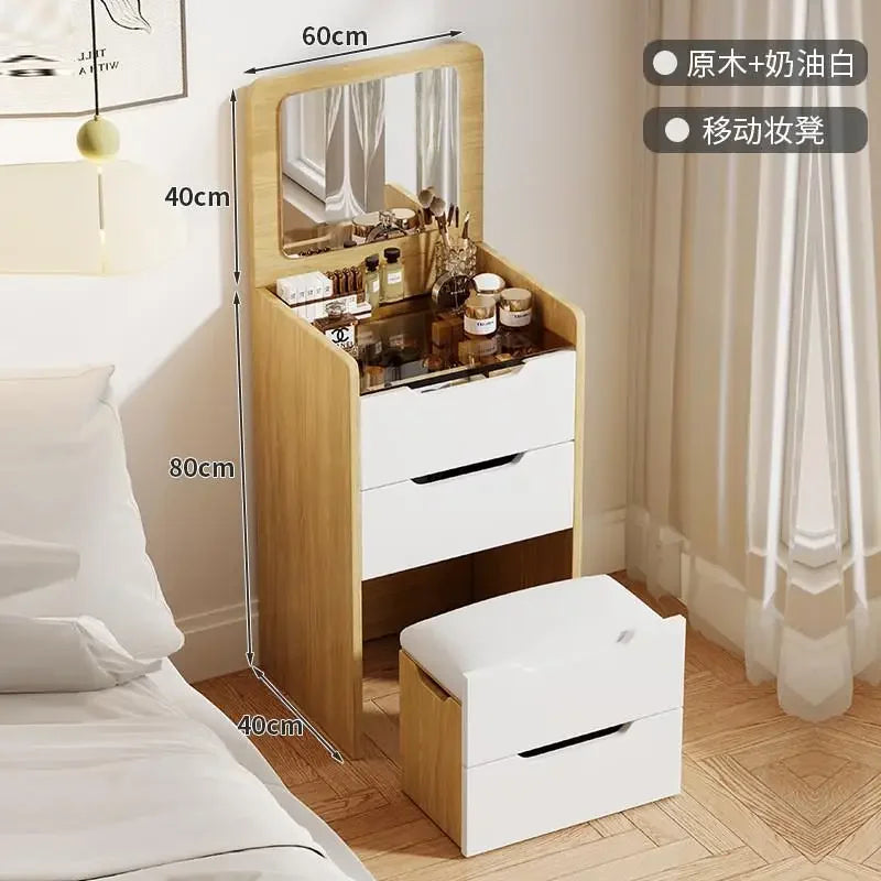 Cream Wind Dresser Modern Simple Multi-Functional 48CM 40CM Bedside Chest Integrated Makeup Table Storage Cabinet