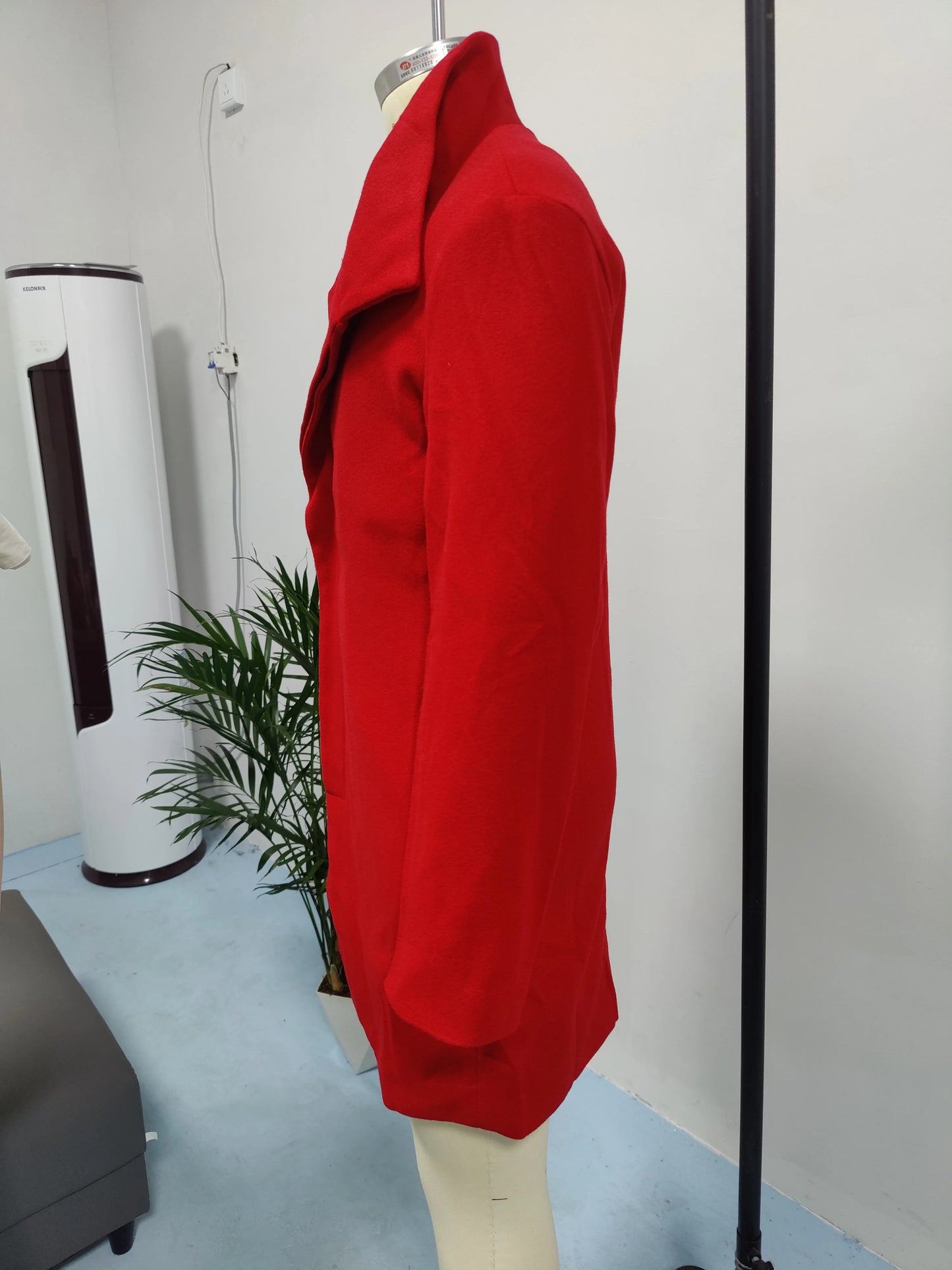 Men'S Long Wool Coat - Thickened Minimalist Trench with Stand Collar Urban Streetwear