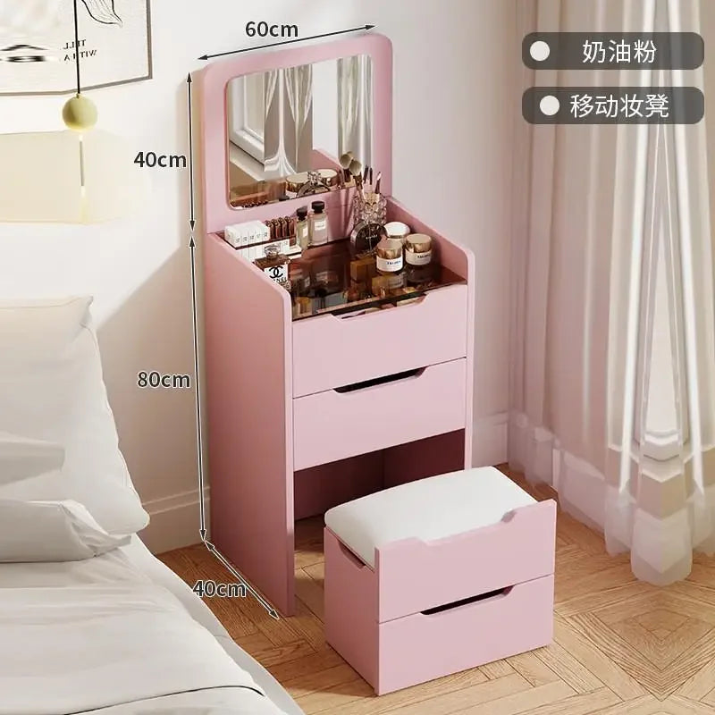 Cream Wind Dresser Modern Simple Multi-Functional 48CM 40CM Bedside Chest Integrated Makeup Table Storage Cabinet