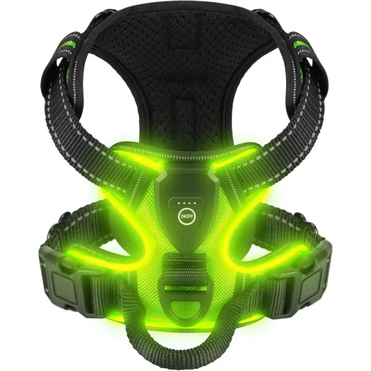 GlowSafe LED Dog Harness for Night Walking