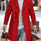 Men'S Long Wool Coat - Thickened Minimalist Trench with Stand Collar Urban Streetwear