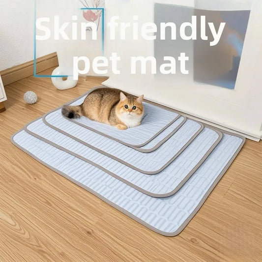 Washable Dog Cooling Pad Ice Silk Summer Pet Self Cooling Blanket, Suitable for Indoor and Outdoor Material Safety,Easy to Carry