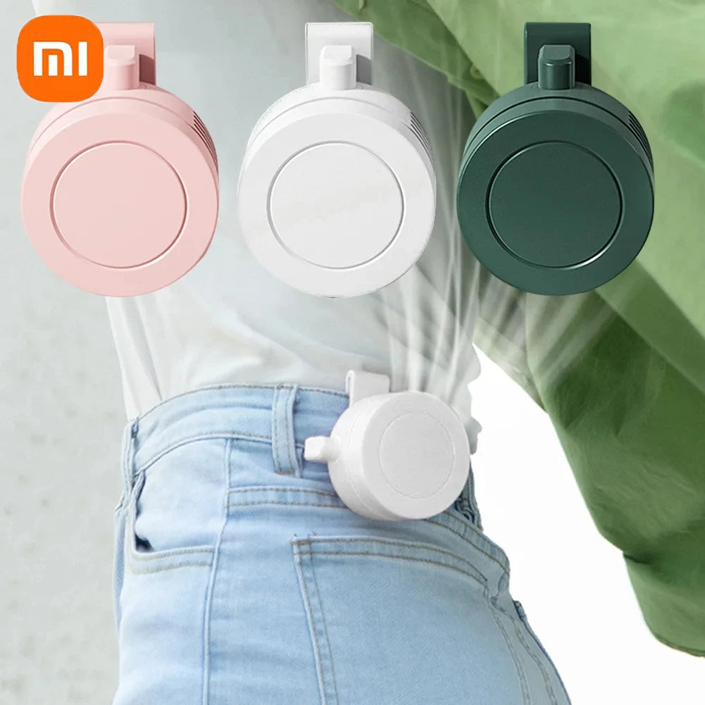 Xiaomi Portable Mini Clip Fan 3-Speed Bladeless Electric Cooling Fan Hanging Waist and Neck Fan USB Rechargeable
