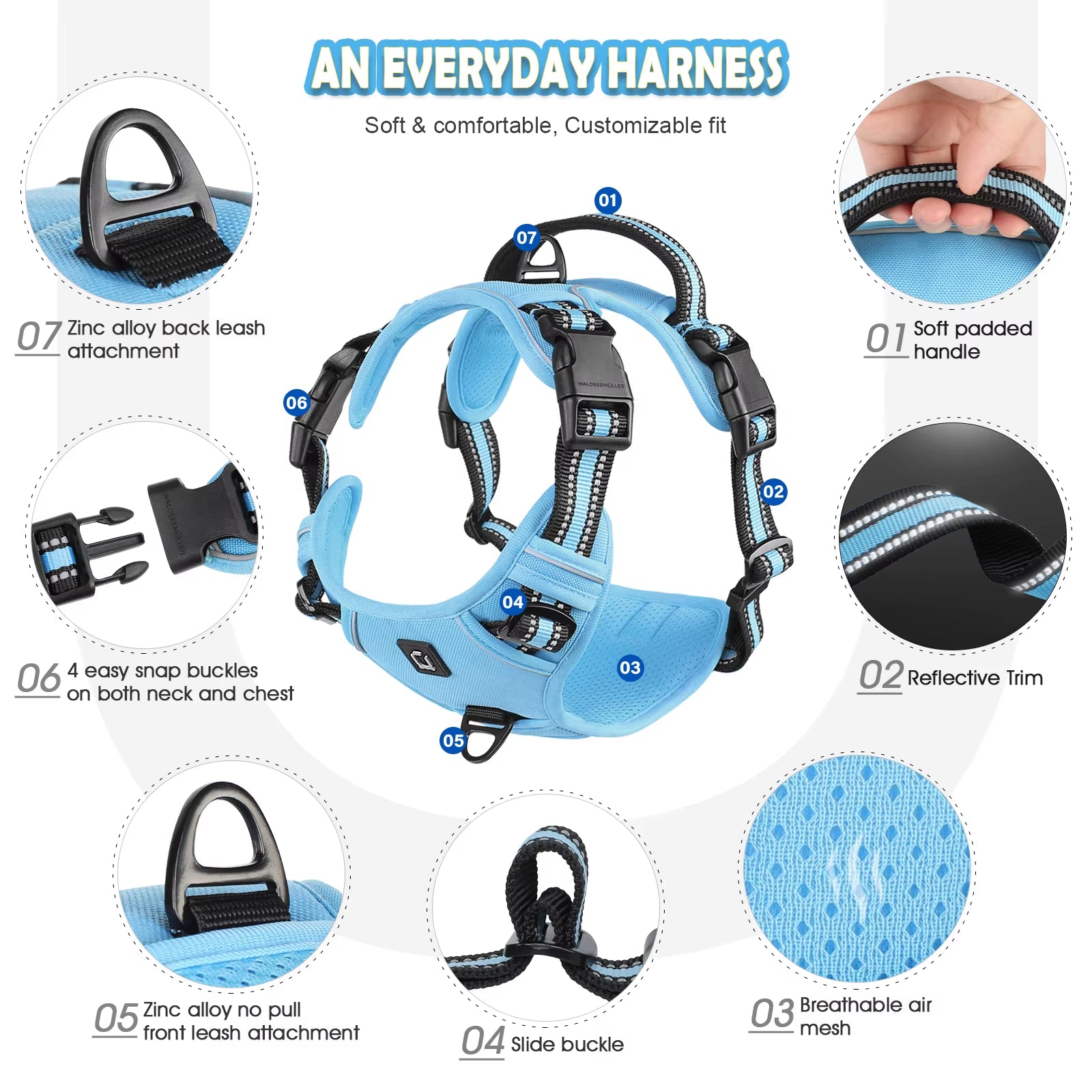 NoEscape No-Pull, Gentle Dog Harness & Leash Set