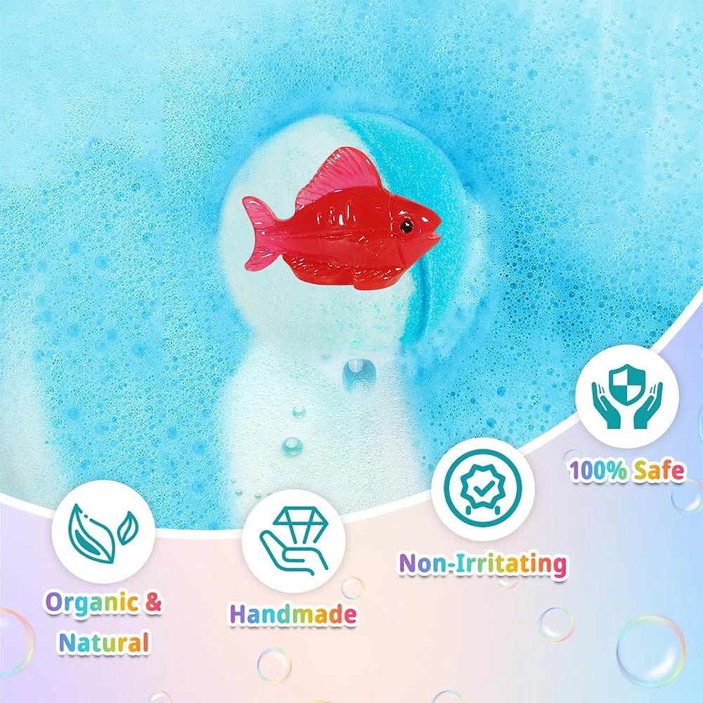6/12PCS/BOX Kids Bath Bombs with Surprise Toy Fizzies Bubble Bath Balls for Children Boys Girls Spa Gift Party Favor